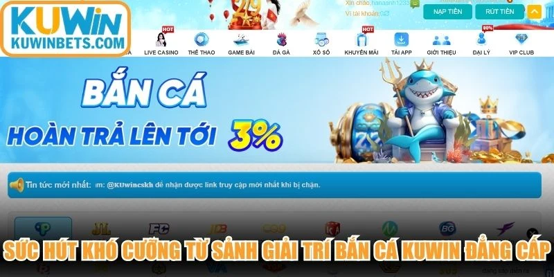 Sức hút khó cưỡng từ sảnh giải trí bắn cá KUWIN đẳng cấp quốc tế